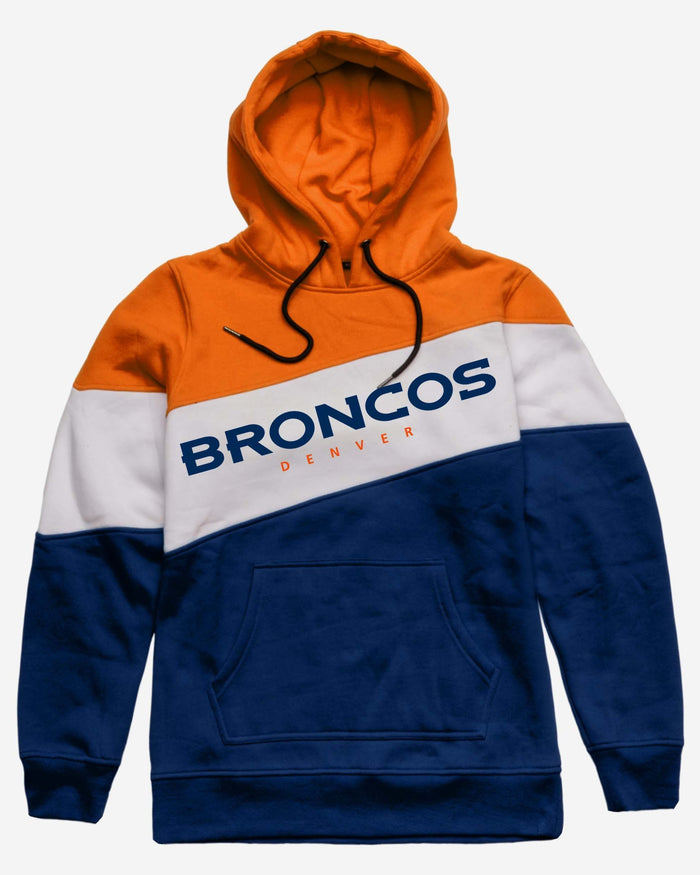 Denver Broncos Wordmark Colorblock Hoodie FOCO - FOCO.com