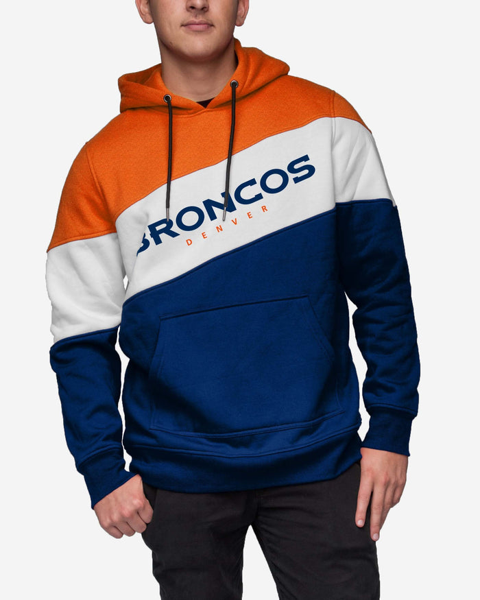 Denver Broncos Wordmark Colorblock Hoodie FOCO - FOCO.com