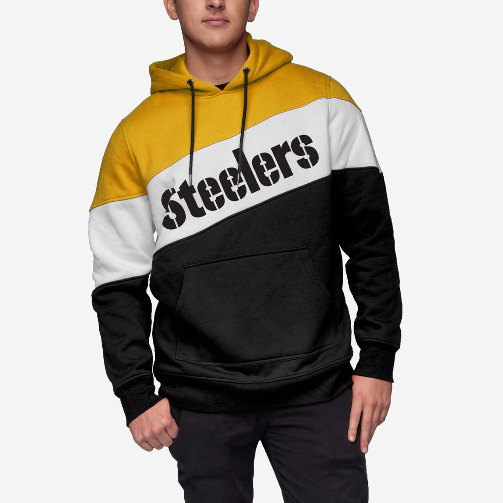 Pittsburgh Steelers Wordmark Colorblock Hoodie FOCO - FOCO.com