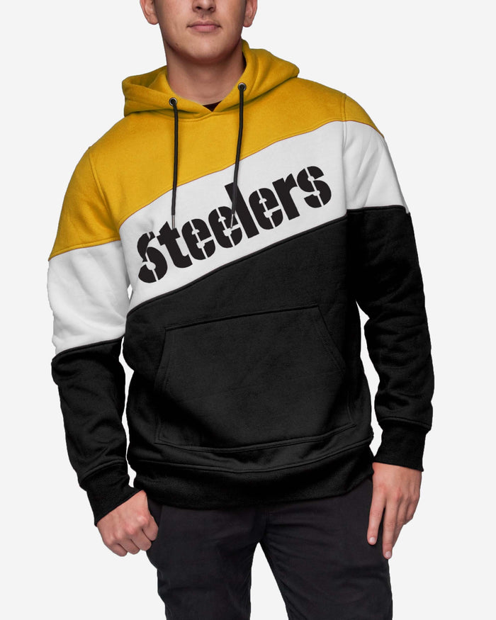 Pittsburgh Steelers Wordmark Colorblock Hoodie FOCO - FOCO.com