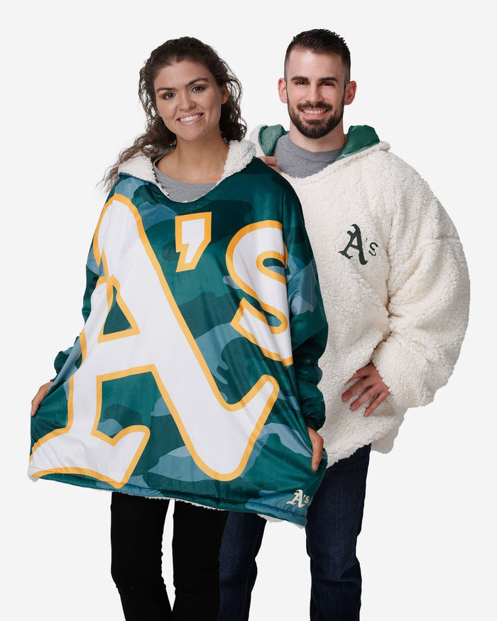 Oakland Athletics Reversible Team Color Camo Hoodeez FOCO - FOCO.com