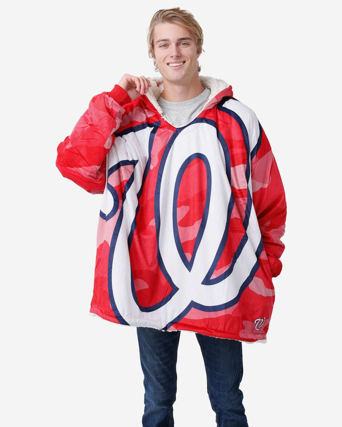 Washington Nationals Reversible Team Color Camo Hoodeez FOCO - FOCO.com