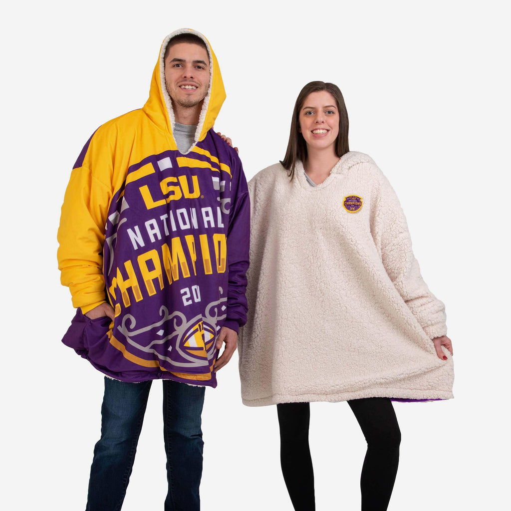 LSU Tigers 2019 Football National Champions Reversible Colorblock Hoodeez FOCO - FOCO.com