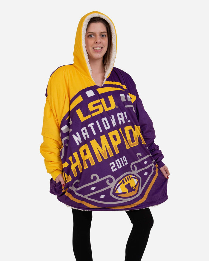 LSU Tigers 2019 Football National Champions Reversible Colorblock Hoodeez FOCO - FOCO.com