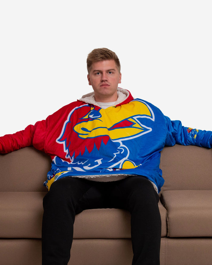 Kansas Jayhawks Reversible Colorblock Hoodeez FOCO - FOCO.com