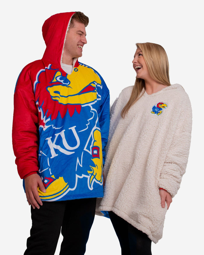 Kansas Jayhawks Reversible Colorblock Hoodeez FOCO - FOCO.com