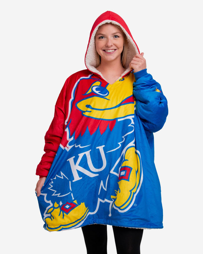 Kansas Jayhawks Reversible Colorblock Hoodeez FOCO - FOCO.com