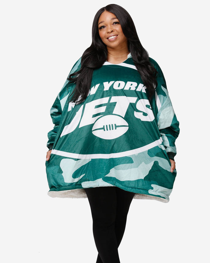 New York Jets Reversible Team Color Camo Hoodeez FOCO - FOCO.com