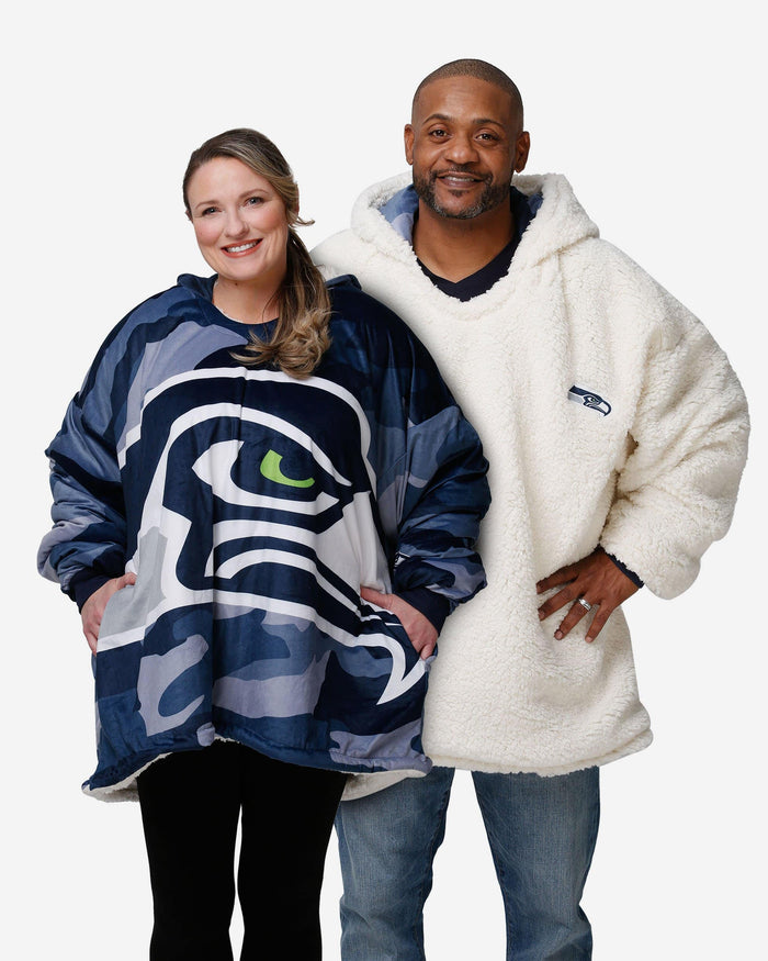 Seattle Seahawks Reversible Team Color Camo Hoodeez FOCO - FOCO.com