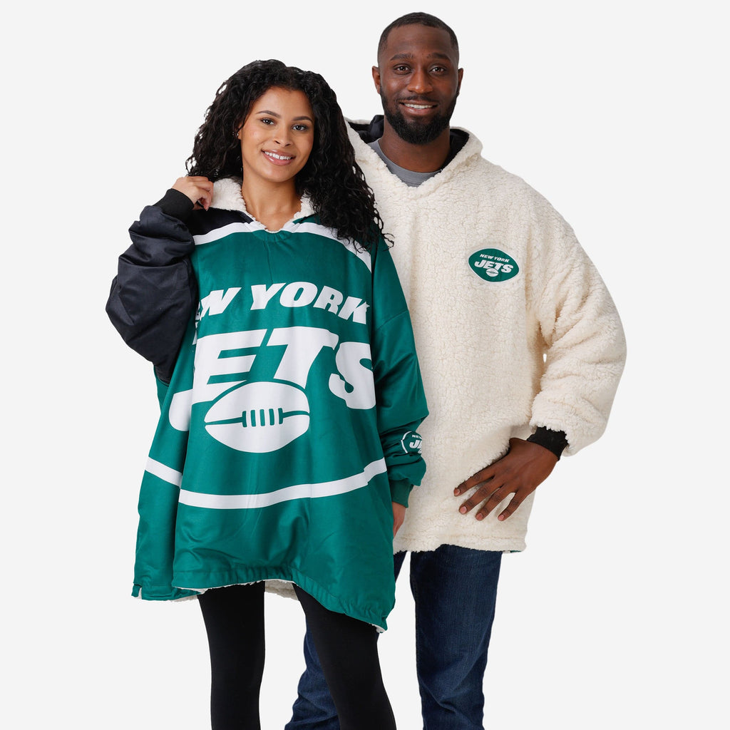 New York Jets Reversible Colorblock Hoodeez FOCO - FOCO.com