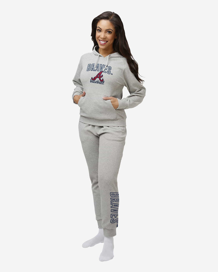 Atlanta Braves Womens Gray Woven Hoodie FOCO - FOCO.com