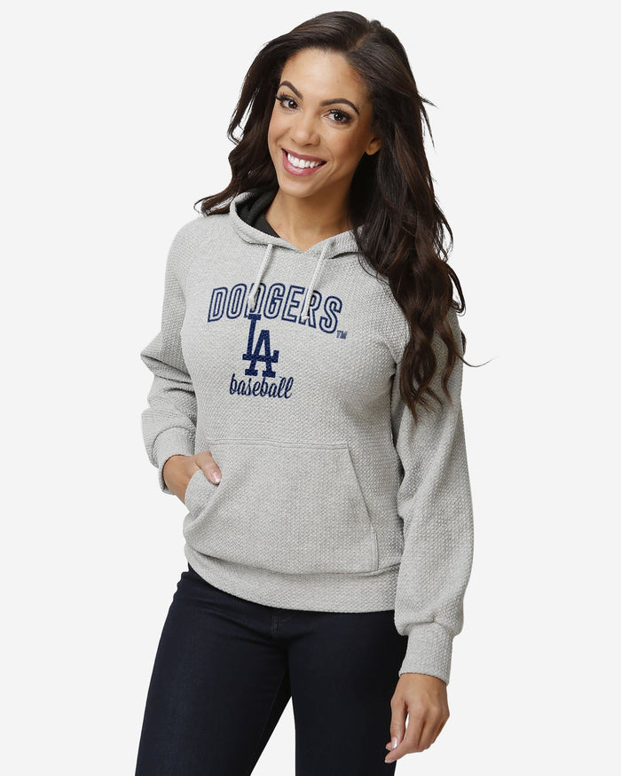 Los Angeles Dodgers Womens Gray Woven Hoodie FOCO S - FOCO.com