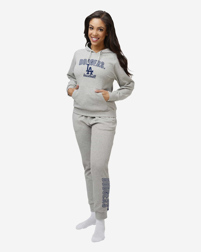 Los Angeles Dodgers Womens Gray Woven Hoodie FOCO - FOCO.com