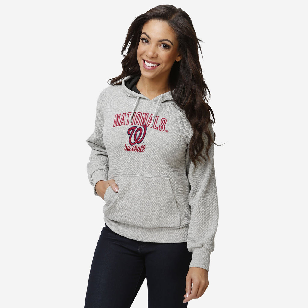 Washington Nationals Womens Gray Woven Hoodie FOCO S - FOCO.com