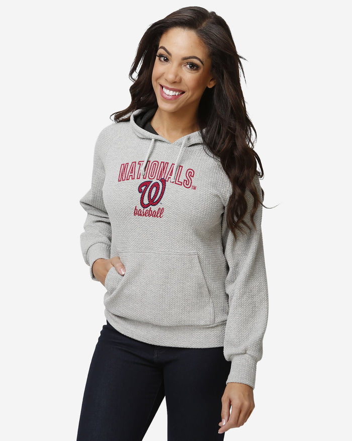 Washington Nationals Womens Gray Woven Hoodie FOCO S - FOCO.com