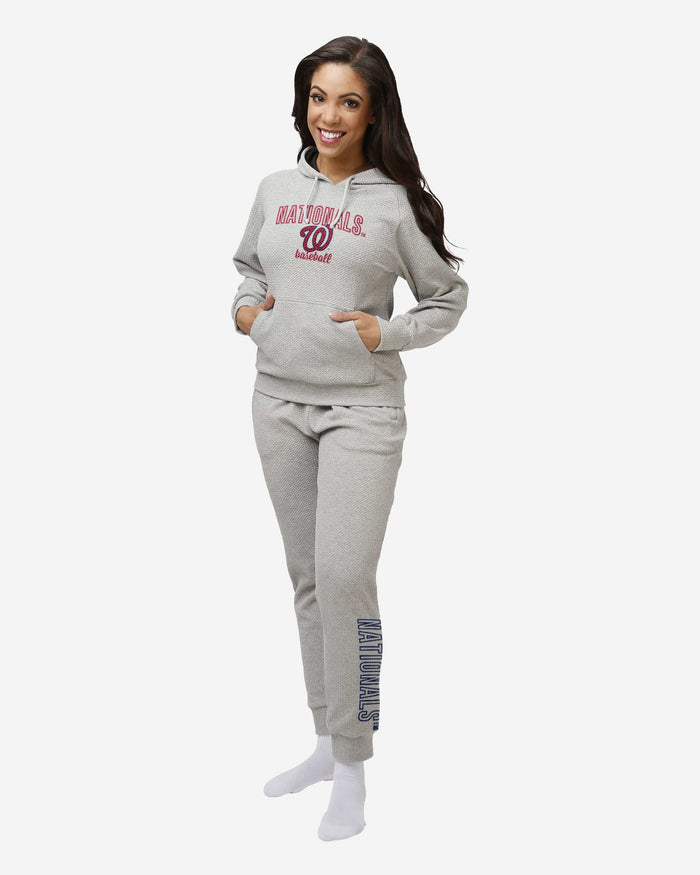 Washington Nationals Womens Gray Woven Hoodie FOCO - FOCO.com