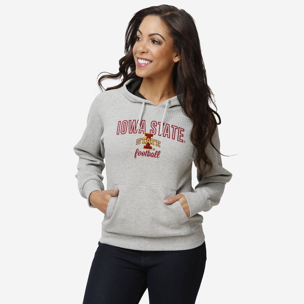 Iowa State Cyclones Womens Gray Woven Hoodie FOCO S - FOCO.com