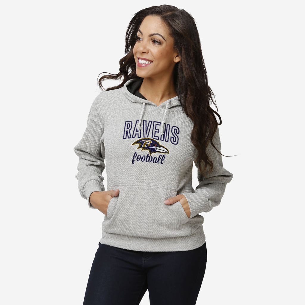 Baltimore Ravens Womens Gray Woven Hoodie FOCO S - FOCO.com