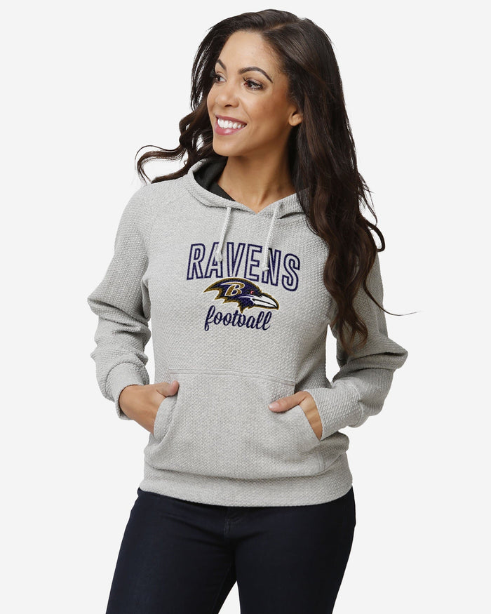 Baltimore Ravens Womens Gray Woven Hoodie FOCO S - FOCO.com