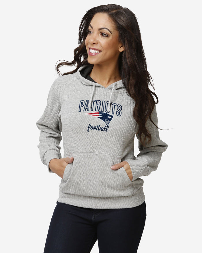 New England Patriots Womens Gray Woven Hoodie FOCO S - FOCO.com