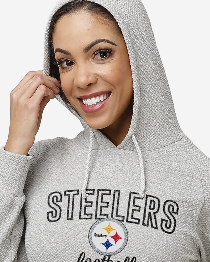 Pittsburgh Steelers Womens Gray Woven Hoodie FOCO - FOCO.com