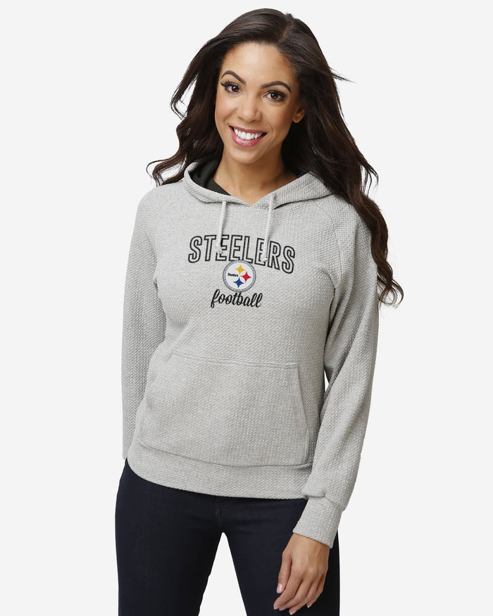 Pittsburgh Steelers Womens Gray Woven Hoodie FOCO S - FOCO.com