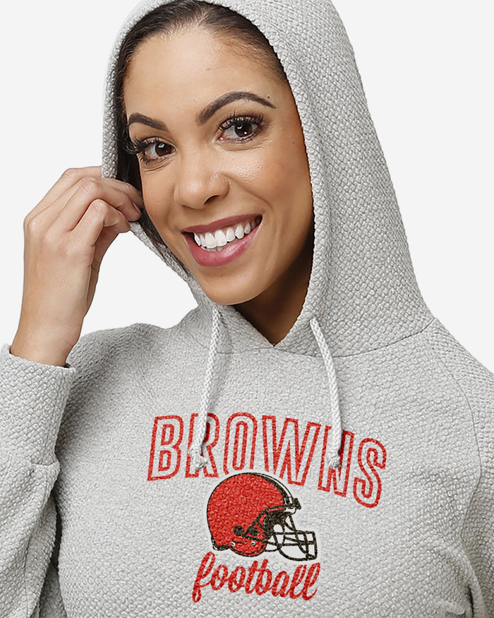 Cleveland Browns Womens Gray Woven Hoodie FOCO - FOCO.com