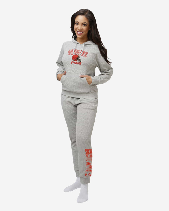 Cleveland Browns Womens Gray Woven Hoodie FOCO - FOCO.com