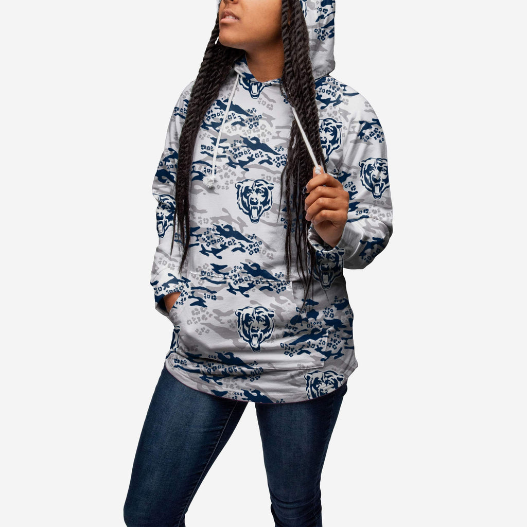 Chicago Bears Womens Leopard Camo Hoodie FOCO - FOCO.com