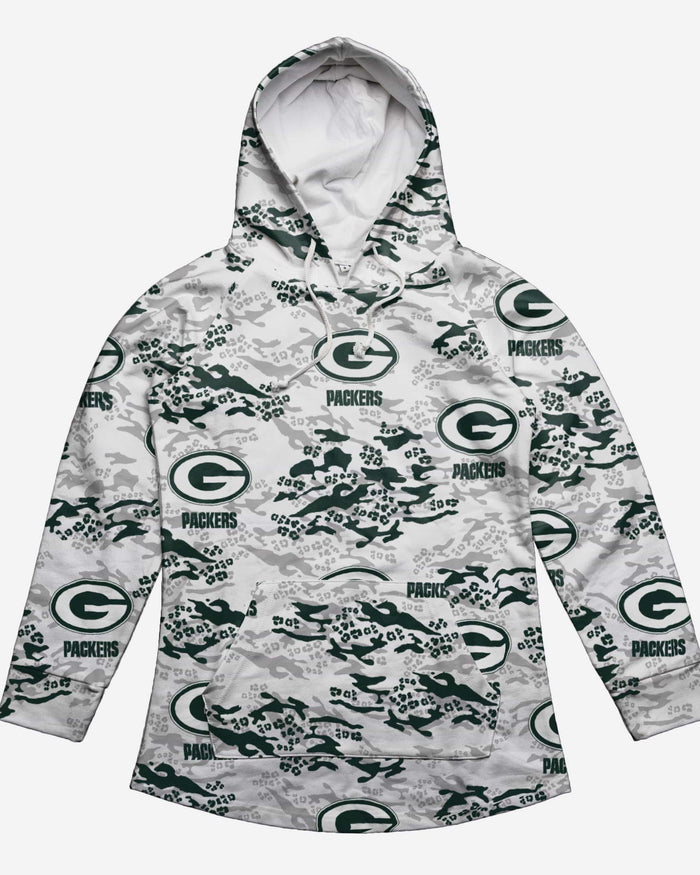 Green Bay Packers Womens Leopard Camo Hoodie FOCO - FOCO.com