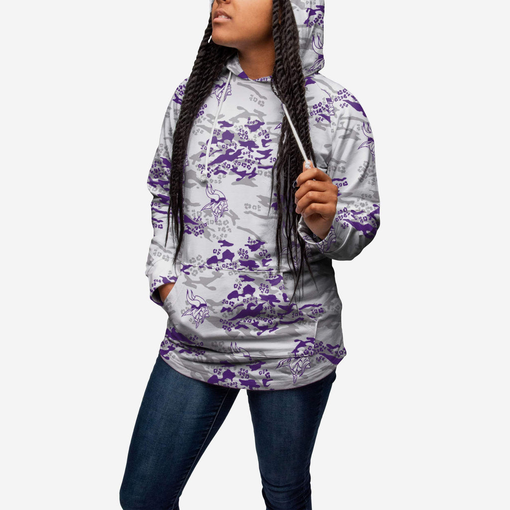 Minnesota Vikings Womens Leopard Camo Hoodie FOCO - FOCO.com