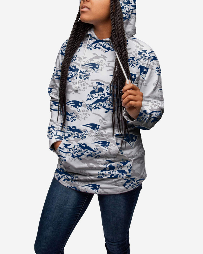 New England Patriots Womens Leopard Camo Hoodie FOCO - FOCO.com