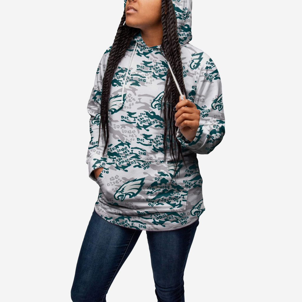 Philadelphia Eagles Womens Leopard Camo Hoodie FOCO - FOCO.com