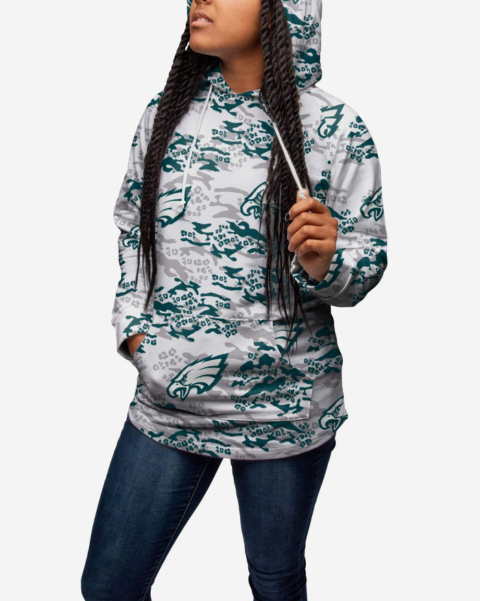 Philadelphia Eagles Womens Leopard Camo Hoodie FOCO - FOCO.com