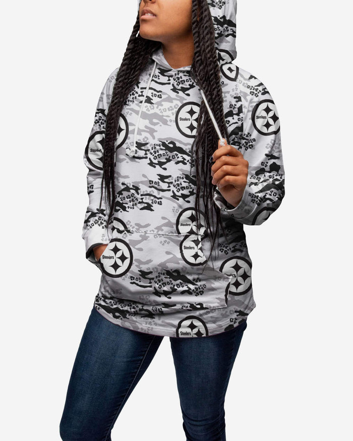 Pittsburgh Steelers Womens Leopard Camo Hoodie FOCO - FOCO.com