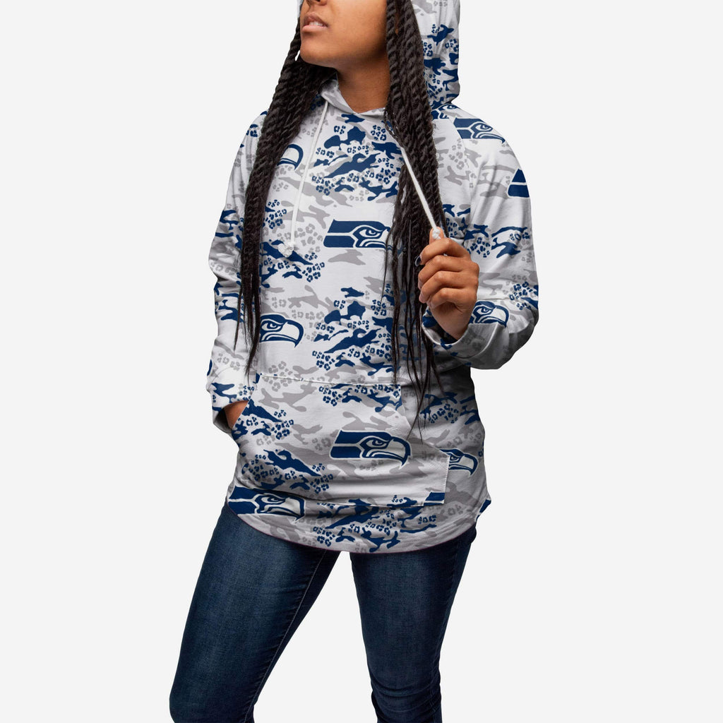 Seattle Seahawks Womens Leopard Camo Hoodie FOCO - FOCO.com