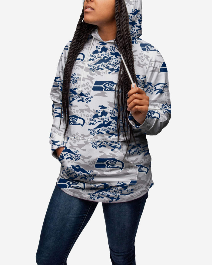 Seattle Seahawks Womens Leopard Camo Hoodie FOCO - FOCO.com