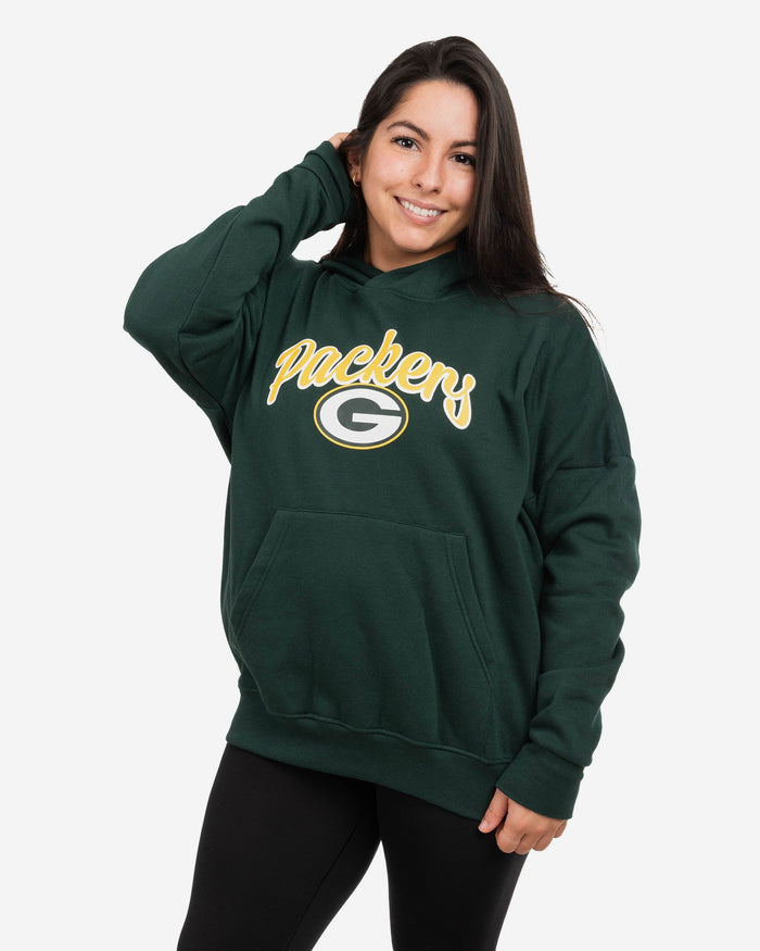 Green Bay Packers Womens Solid Oversized Hoodie FOCO S - FOCO.com