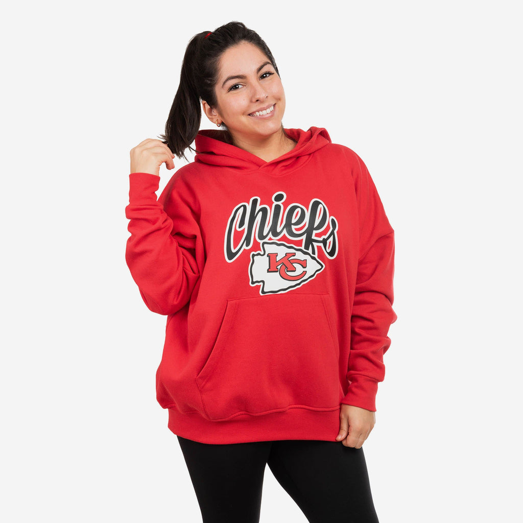 Kansas City Chiefs Womens Solid Oversized Hoodie FOCO S - FOCO.com