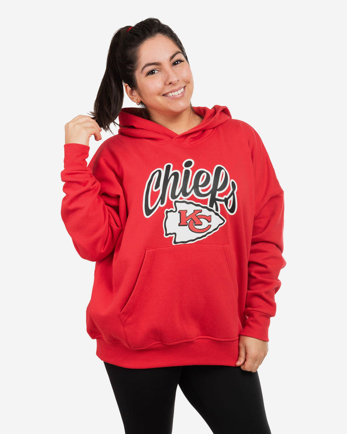 Kansas City Chiefs Womens Solid Oversized Hoodie FOCO S - FOCO.com