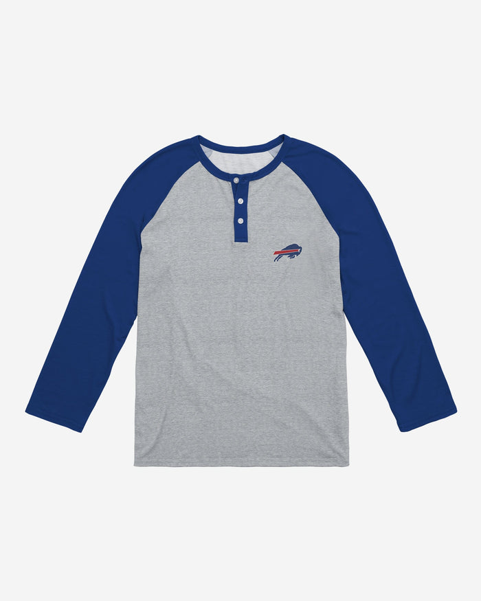 Buffalo Bills Team Logo Gray Long Sleeve Henley FOCO - FOCO.com