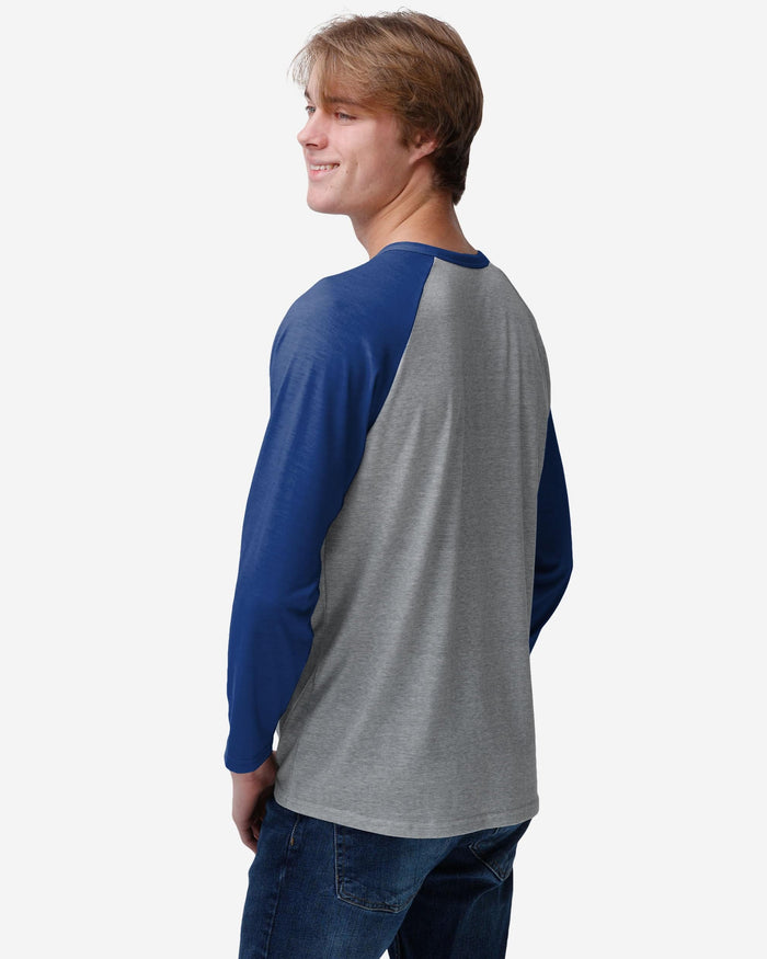 Buffalo Bills Team Logo Gray Long Sleeve Henley FOCO - FOCO.com