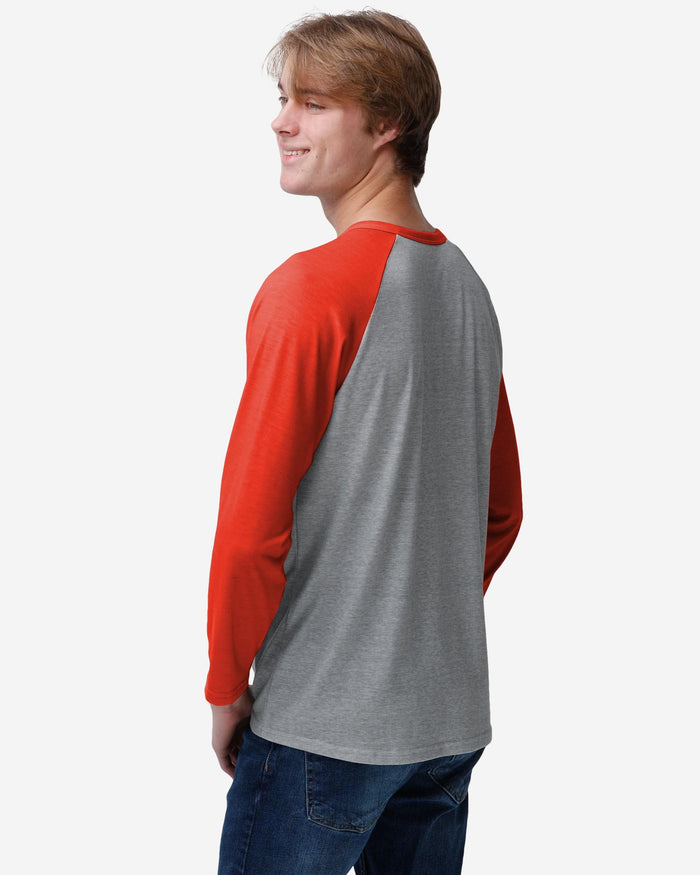 Cleveland Browns Team Logo Gray Long Sleeve Henley FOCO - FOCO.com