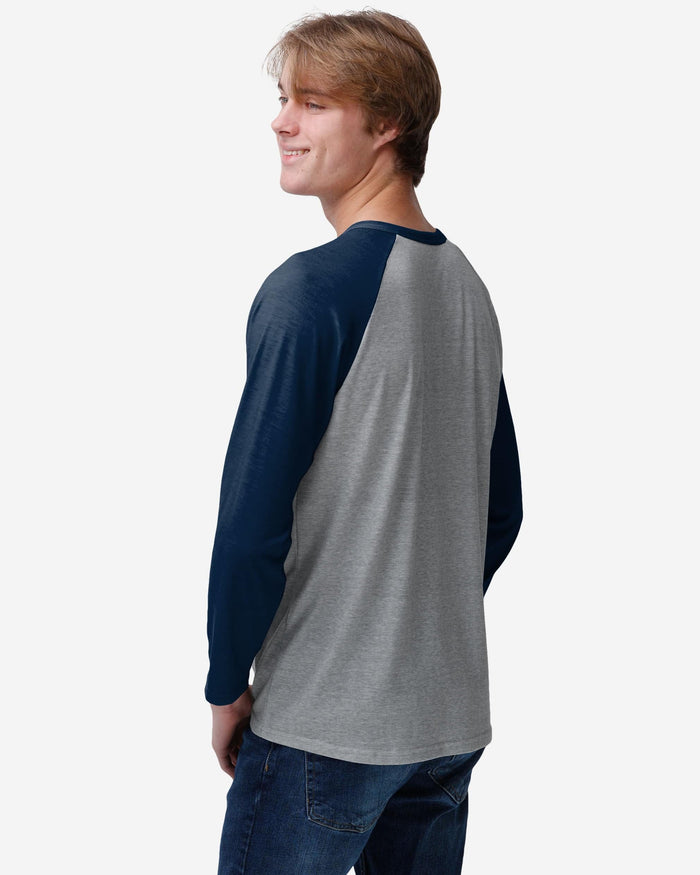 Dallas Cowboys Team Logo Gray Long Sleeve Henley FOCO - FOCO.com