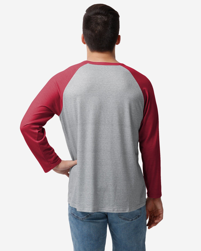 Kansas City Chiefs Team Logo Gray Long Sleeve Henley FOCO - FOCO.com