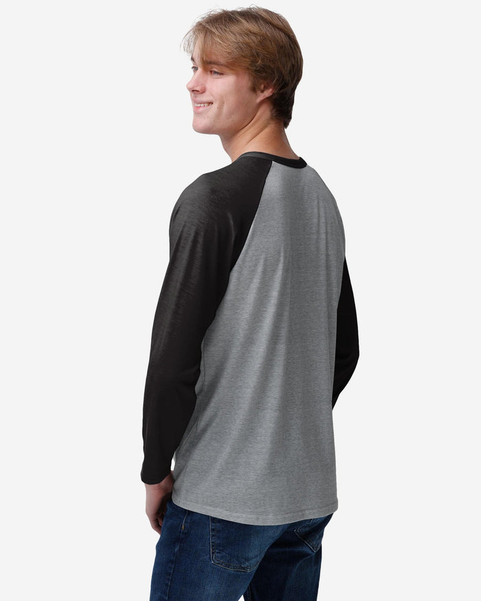 Las Vegas Raiders Team Logo Gray Long Sleeve Henley FOCO - FOCO.com