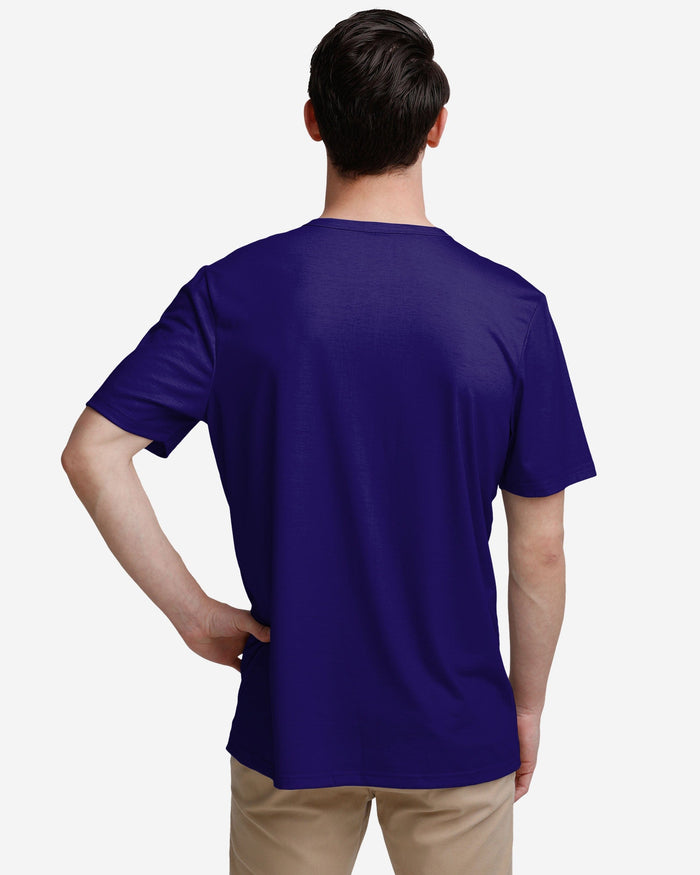 Baltimore Ravens Solid Team Logo Short Sleeve Henley FOCO - FOCO.com