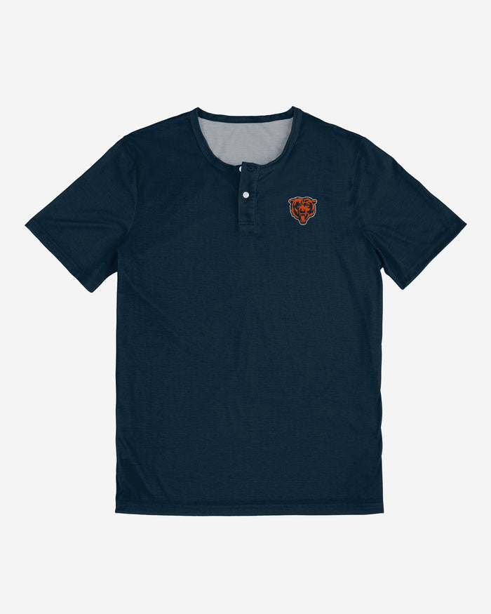 Chicago Bears Solid Team Logo Short Sleeve Henley FOCO - FOCO.com