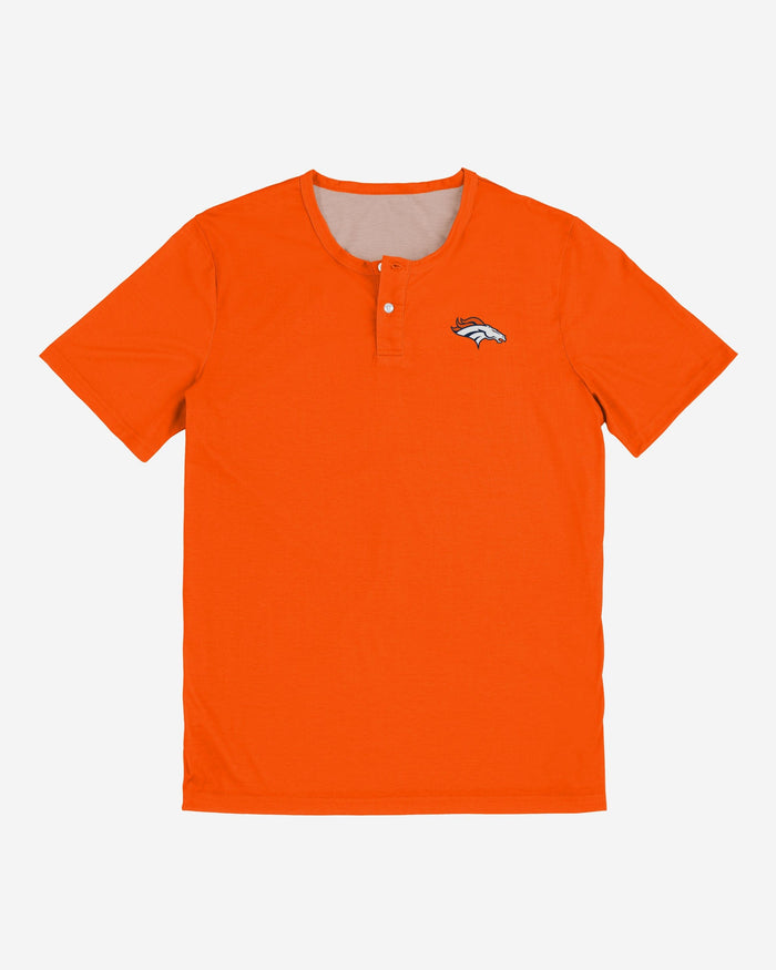 Denver Broncos Solid Team Logo Short Sleeve Henley FOCO - FOCO.com