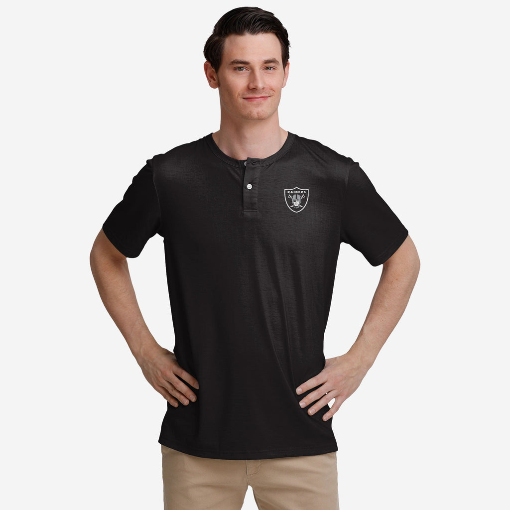 Las Vegas Raiders Solid Team Logo Short Sleeve Henley FOCO S - FOCO.com